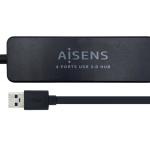 HUB USB 3.0 4 Portas (USB 3.2 Gen 1 (3.1 Gen 1) Type - A 5000 Mbit/s (Preto) - AISENS