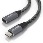 Cabo USB C Macho - USB C Macho 3.2 8K 5A 100W Cinza (0,5mts) - AISENS