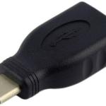 Adaptador USB C Macho - USB A 3.1 Femea (Preto) - AISENS