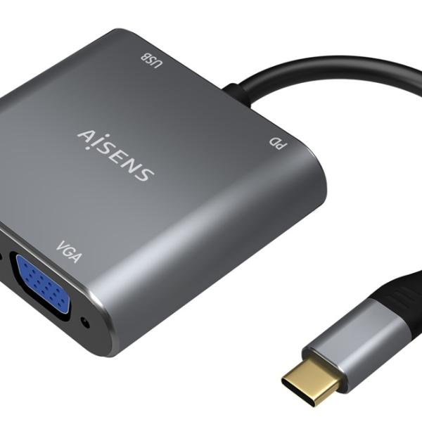 Adaptador USB - C - HDMI/VGA/USB - C/USB 3.0 (Cinzento) - AISENS