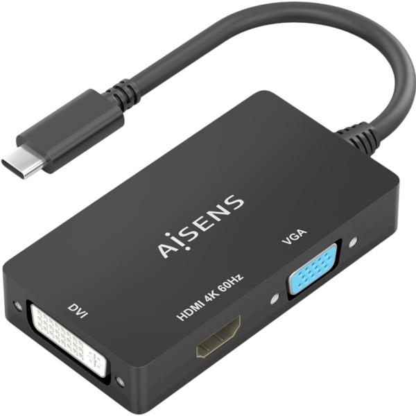 Conversor USB - C Macho - DVI/HDMI/VGA Fêmea (15cm) - AISENS