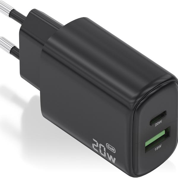 Carregador GaN 20W USB - C PD3.0 QC4.0 (Preto) - AISENS