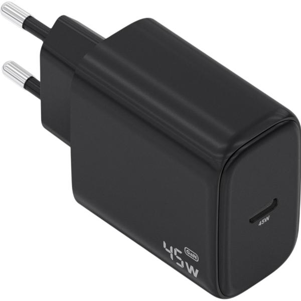 Carregador GaN 45W 1x USB - C PD 3.0 (Preto) - AISENS