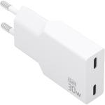 Carregador GaN Ultrafino 30W 2x USB - C PD3.0 (Branco) - AISENS