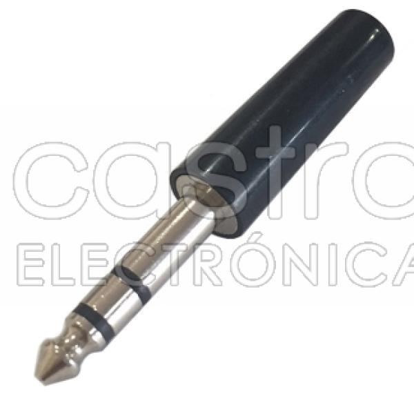 Ficha Jack 6,3mm Macho Stereo Plástico