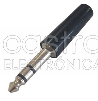 Ficha Jack 6,3mm Macho Stereo Plástico