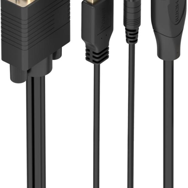 Cabo Conversor SVGA + Áudio Macho p/ HDMI Macho (2 mts) - AISENS