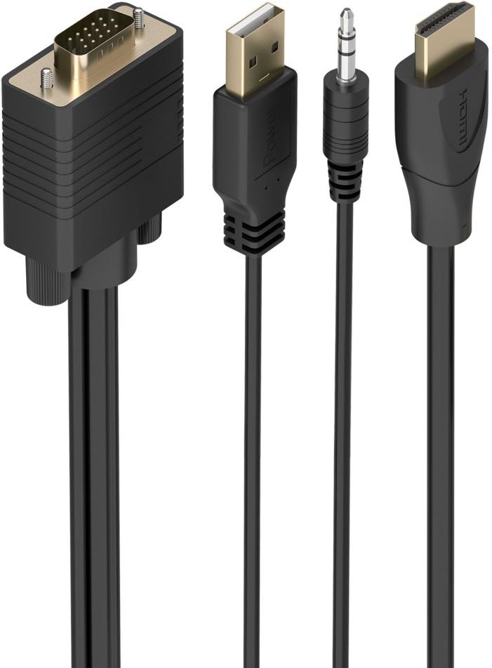 Cabo Conversor SVGA + Áudio Macho p/ HDMI Macho (2 mts) - AISENS