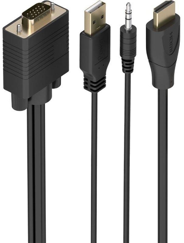 Cabo Conversor HDMI Macho p/ SVGA + Áudio Macho (1 m) - AISENS
