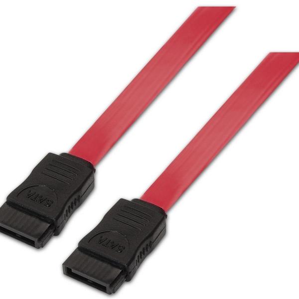 Cabo SATA 7 Pin 50cm (Preto/Vermelho) - AISENS
