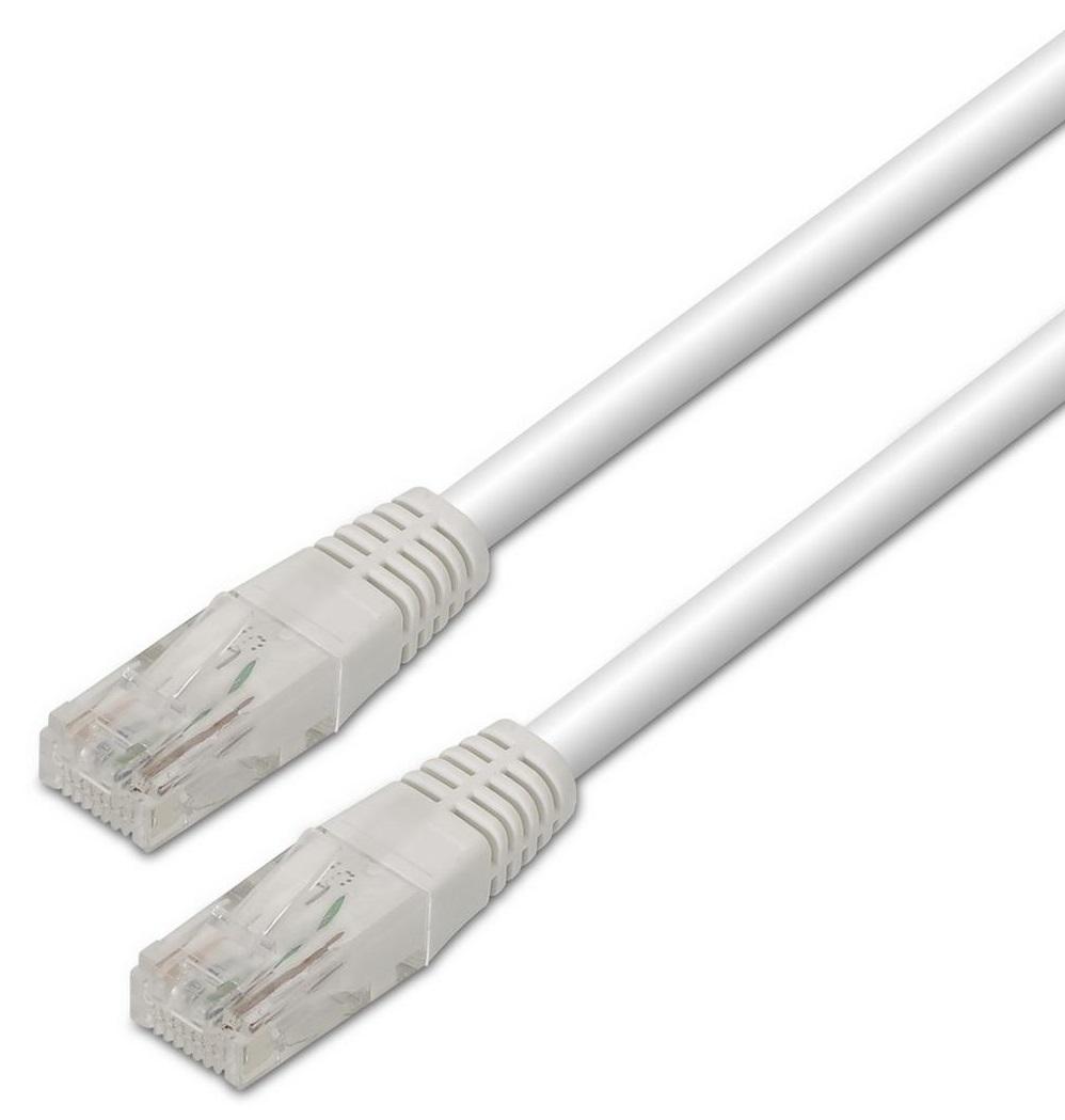 Cabo de Rede RJ45 Cat5e UTP Branco (1 metro) - AISENS