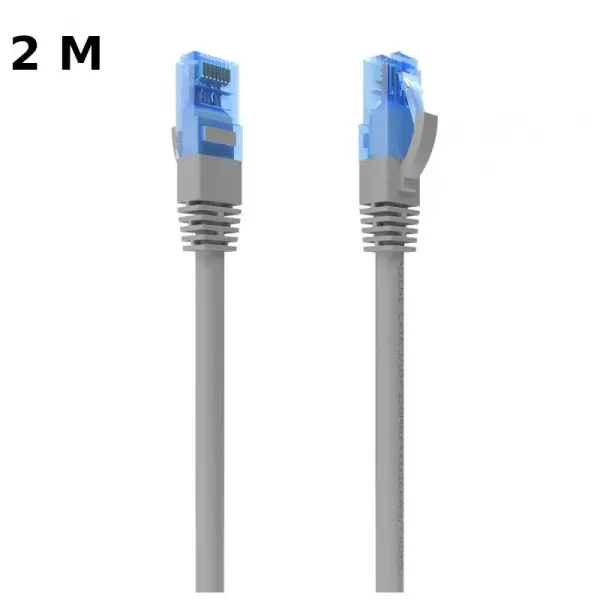 Cabo de Rede Cat.6 RJ45 UTP AWG26 CCA Cinza (2mts) - AISENS