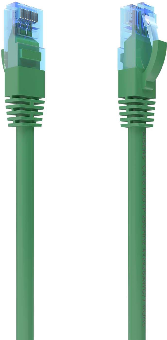 Cabo de Rede Cat.6 RJ45 UTP AWG26 CCA Verde (0,25mts) - AISENS