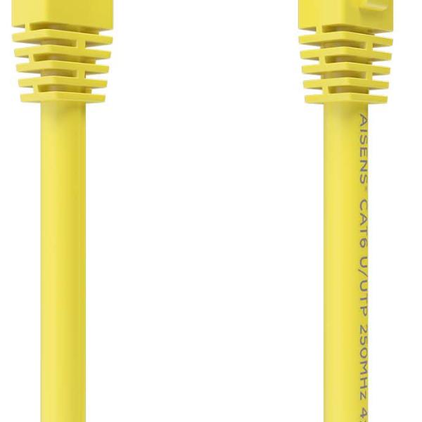 Cabo de Rede Cat.6 RJ45 UTP AWG26 CCA Amarelo (0,75mts) - AISENS