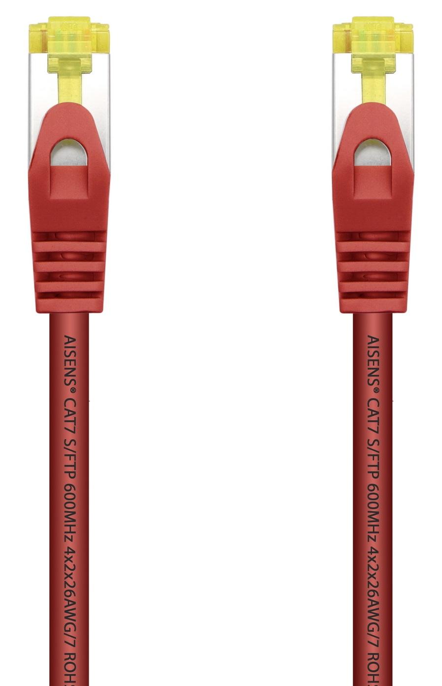 Cabo de Rede RJ45 Cat7 S/FTP Vermelho (50cm) - AISENS