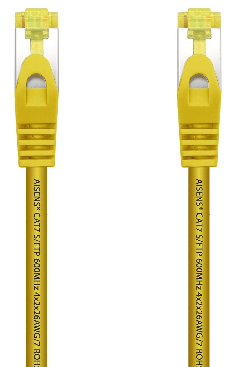 Cabo de Rede RJ45 Cat7 S/FTP Amarelo (50cm) - AISENS