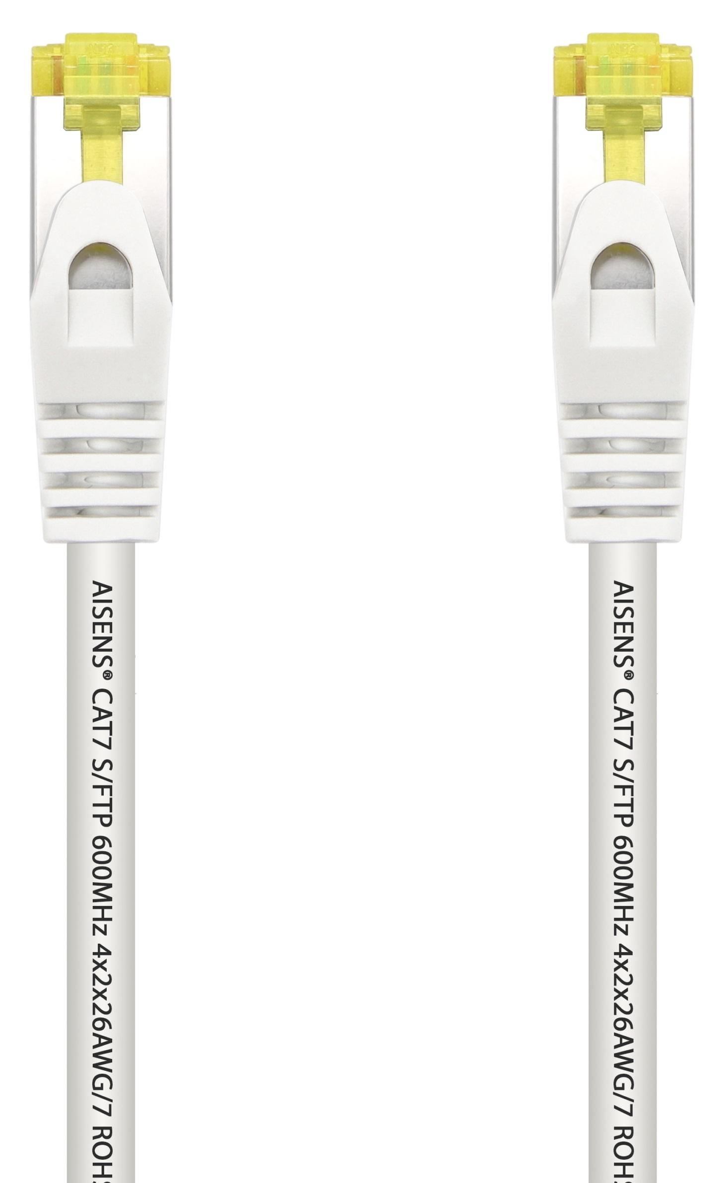 Cabo de Rede RJ45 Cat7 S/FTP Branco (25cm) - AISENS