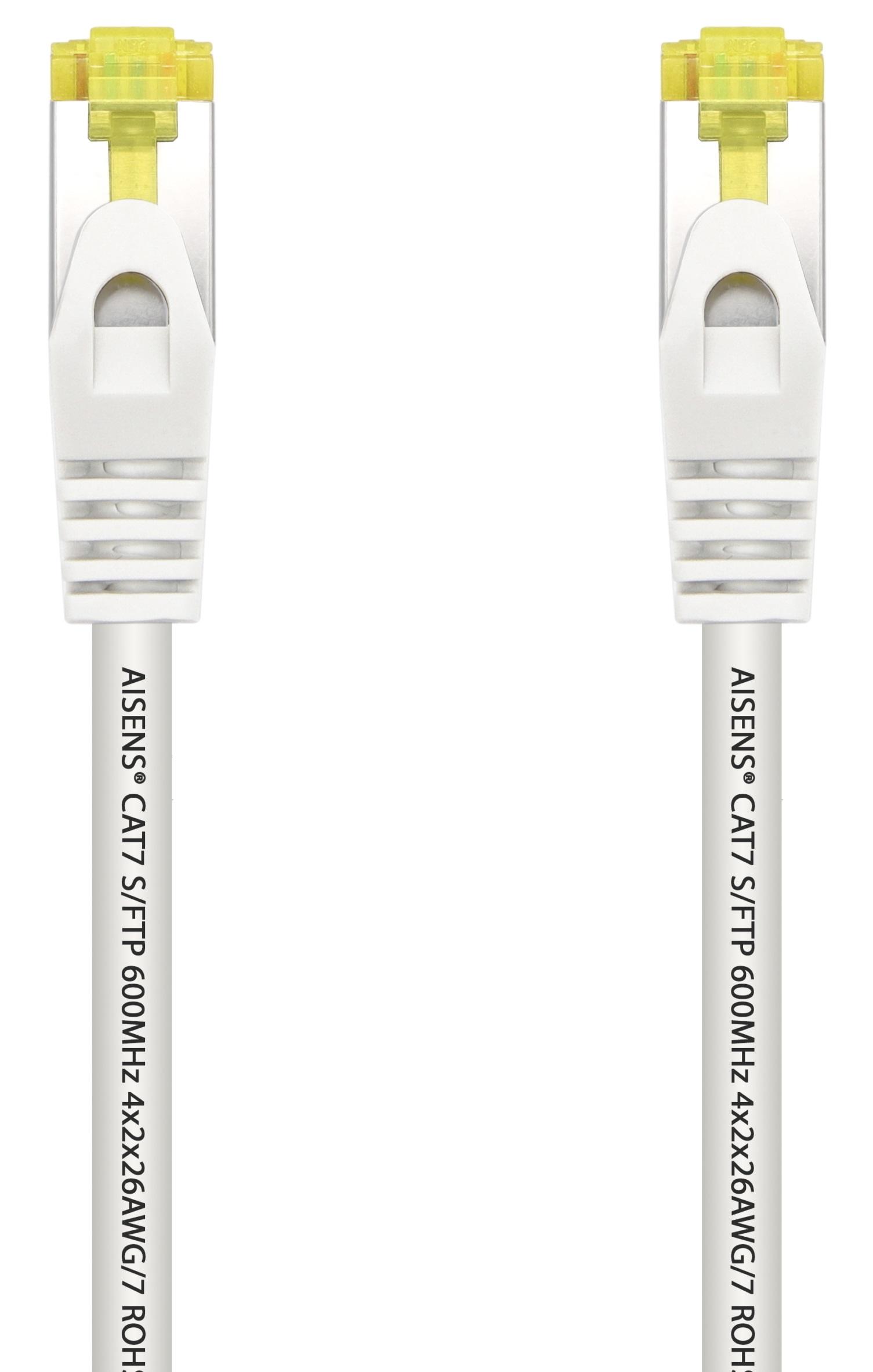 Cabo de Rede RJ45 Cat7 S/FTP Branco (50cm) - AISENS