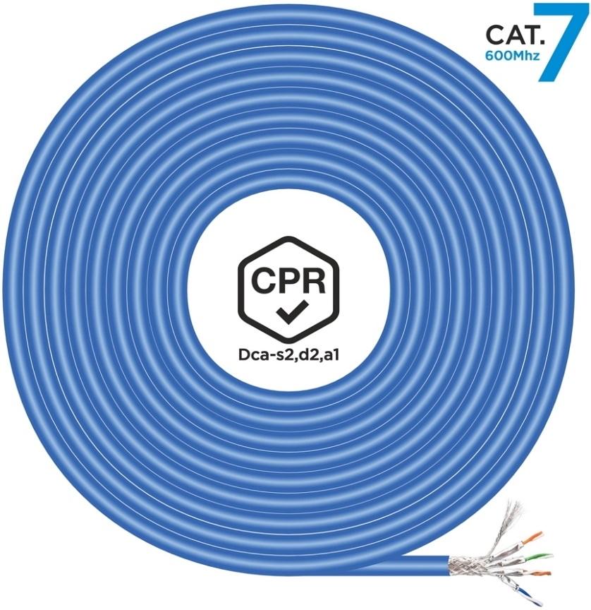 Bobine Cabo de Rede LSZH CPR Dca Cat.7 600 MHZ S/FTP AWG23 (100 mts) - AISENS