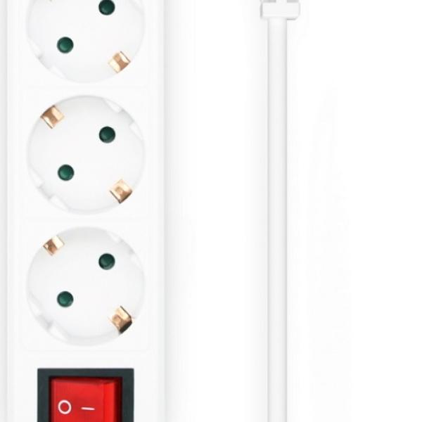 Extensão Quadrupla Branco c/ Interruptor (1,4 mts) - AISENS
