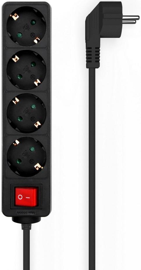 Extensão Quadrupla Preto c/ Interruptor (1,4 mts) - AISENS