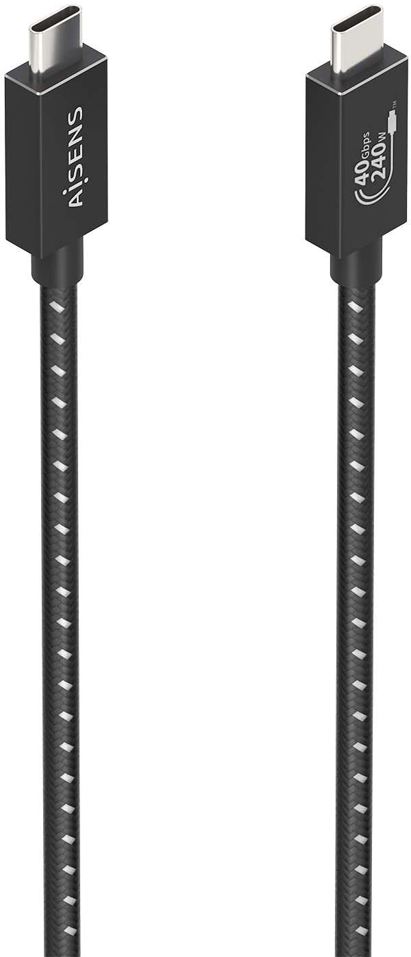Cabo USB C Macho - USB C Macho 8K 5A 240W Preto (0,5mts) - AISENS