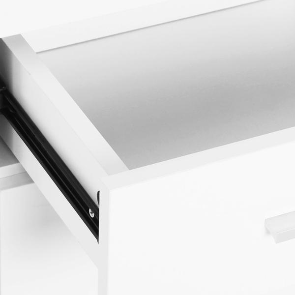 Armário Aparador amplo espaço de Armazenamento para sala de jantar com portas e gavetas 106x35x76cm Branco
