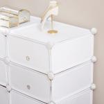 Armário Modular de Plástico Armário Modular com 6 Cubos Organizador de Roupas Sapatos Brinquedos 75x37x73cm Branco
