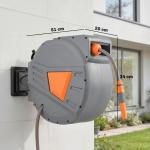 Carretel de Mangueira para Jardim 20+1,6 m com Bocal de 2 Modos Bloqueio Automático e Retracção Orientável 180° Laranja