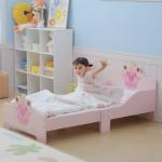 Cama Infantil +3 Anos 143x73x60 cm com Estampado Coroa Carga 50 kg para Quarto Rosa