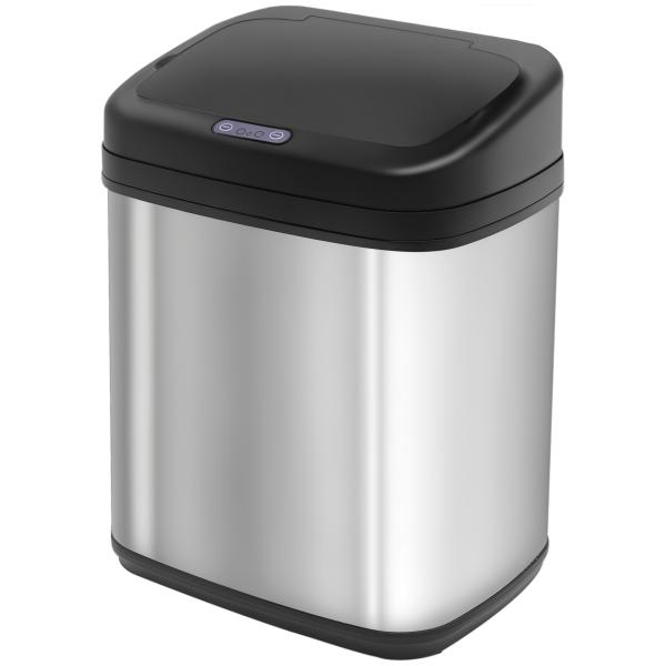 Balde de Lixo Automático 20L com Sensor Infravermelho Abertura Automática Cubo Amovível 33x25x42,5 cm Prata e Preto
