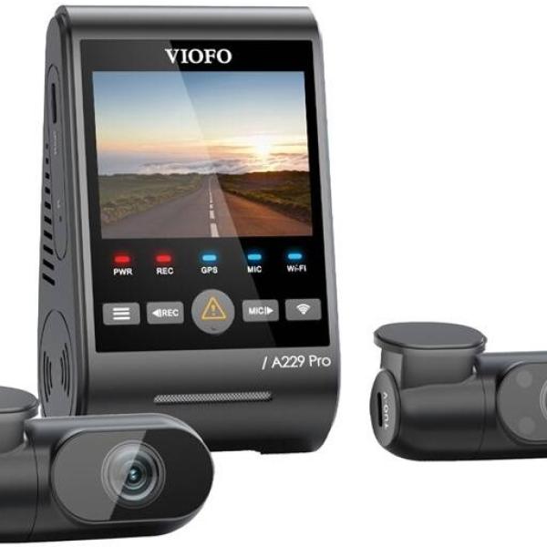 Gravador de Vídeo 2160p + Câmara Traseira 1440p + Câmara Interior 1080p A229 PRO 3CH - VIOFO