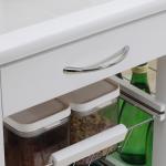 Carrinho de Cozinha com Rodas Gaveta 4 Cestas de Metal e 4 Suportes para Temperos Laterais 57x37x83cm Branco