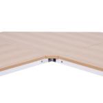 Secretária em Forma de L Secretária para Escritório com Estrutura de Metal Secretária de Canto 150x150x76 cm Branco e Madeira