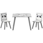 Conjunto de Mesa e Cadeiras para Crianças de 3 Peças Mesa Infantil com 2 Cadeiras Conjunto de Móveis para Atividades Cinza