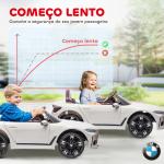 Carro Elétrico para Crianças BMW i4 12V com Controlo Remoto Música MP3 Ecrã Luzes e Cinto de Segurança 115x67x45 cm Branco