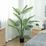 Planta Artificial Decorativa 170 cm Palmeira Artificial com Vaso e Folhas para Interior Casa Sala Escritório Verde