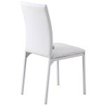 Conjunto de 4 Cadeiras de Sala de Jantar, Cadeiras Modernas para Cozinha, Encosto Alto com Costuras Decorativas em Forma de Diamante, Estofadas em Pele Sintética, Pernas de Aço, Suportam até 120 kg, Branco