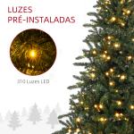 Árvore de Natal Artificial 180 cm com 310 Luzes LED 872 Ramos e Suporte de Metal Árvore Natalina para Interior Verde