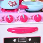 Cozinha para Crianças acima de 3 Anos Cozinha Infantil com 38 Acessórios Luz Som 78x29x87 cm Rosa