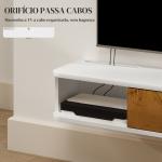 Móvel de TV Sala de Estar com Prateleira de Parede Armário Orifícios para Cabos para Televisão de Parede 120x24x16 cm Branco