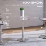 Mesa de Jantar Redonda para 2 Pessoas Mesa de Cozinha Moderna com Superfície de Vidro Temperado para Sala de Estar, Prateada