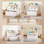 Estante de Brinquedos com 3 Compartimentos Gaveta com Rodas para Quarto Sala de Jogos 62,5x30x70 cm Branco