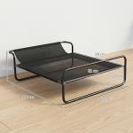 Cama Elevada para Cães Respirável para Cães Pequenos 106x81x33 cm Tecido de Textilene Encosto Inclinável Estrutur