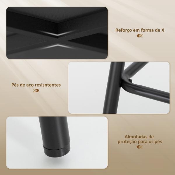 Conjunto de 2 Bancos de Bar Bancos Altos de Cozinha com Encosto de Vime Assento Estofado em Borrego 48x54x102 cm Creme