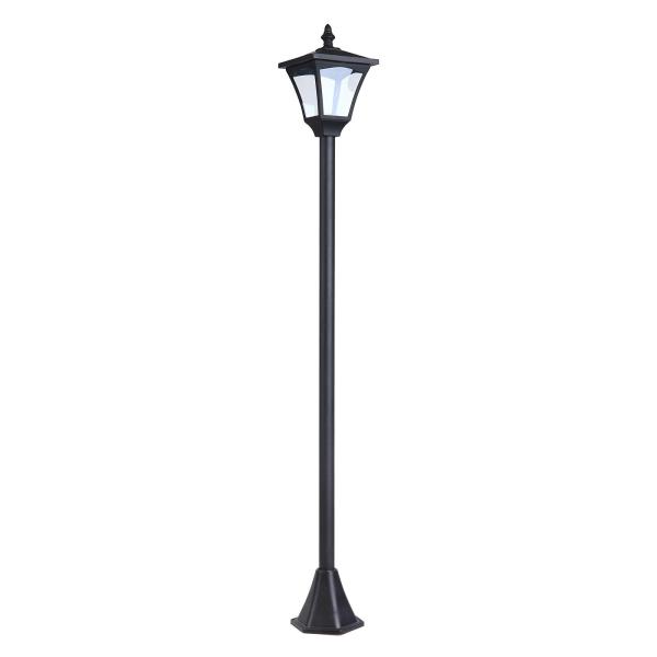 Candeeiro Solar de Jardim com Proteção IP44 Luzes LED para Exterior Pátio Varanda 15x15x120 cm Preto