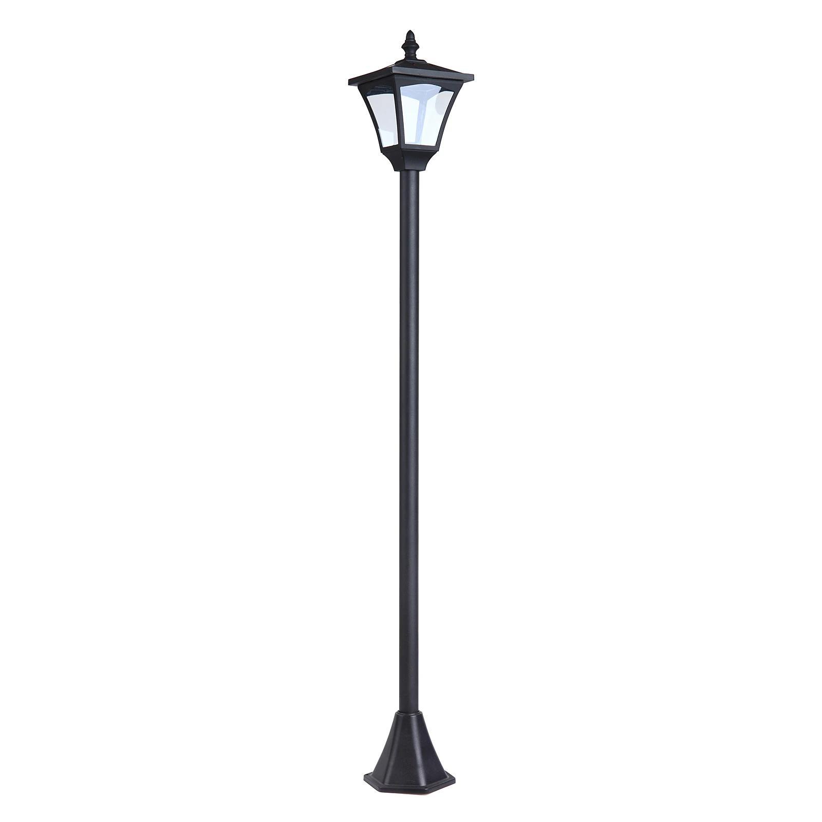 Candeeiro Solar de Jardim com Proteção IP44 Luzes LED para Exterior Pátio Varanda 15x15x120 cm Preto