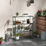 Suporte para Plantas Suporte para Vasos de Plantas de 4 Níveis com Estrutura de Aço 89x28x107 cm Verde Escuro