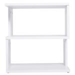 Mesa Auxiliar Mesa de Cabeceira de 2 Níveis com Prateleira de Armazenamento para Sala Quarto Estante 40x40x43 cm Branco