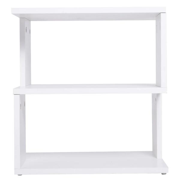 Mesa Auxiliar Mesa de Cabeceira de 2 Níveis com Prateleira de Armazenamento para Sala Quarto Estante 40x40x43 cm Branco